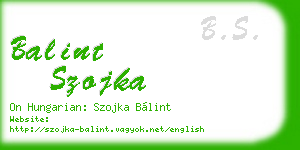 balint szojka business card